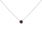 White.Sterling Silver / 18 / Red Garnet