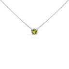 White.Sterling Silver / 18 / Green Peridot