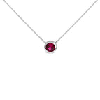 White.Sterling Silver / 18 / Red Ruby