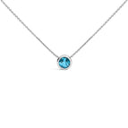 White.Sterling Silver / 18 / Blue Topaz