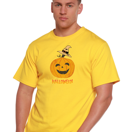 Halloween Pumpkin Unisex Bamboo Viscose/Organic Cotton Short Sleeve Graphic T-Shirt