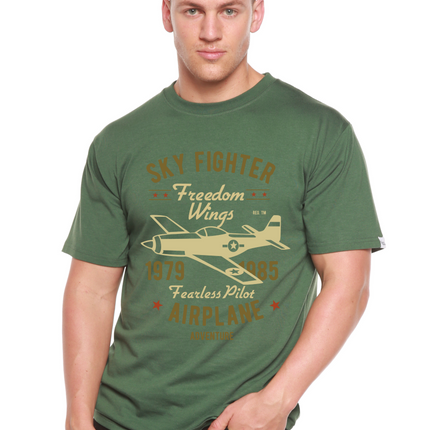 Sky Fighter Spun Bamboo® Men's Bamboo Viscose/Organic Cotton Short Sleeve Graphic T-Shirt