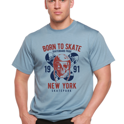 Born To Skate 1991 New York Men's Bamboo Viscose/Organic Cotton Short Sleeve Graphic T-Shirt