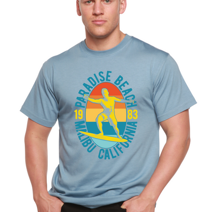 Paradise Beach 1983 Men's Bamboo Viscose/Organic Cotton Short Sleeve Graphic T-Shirt