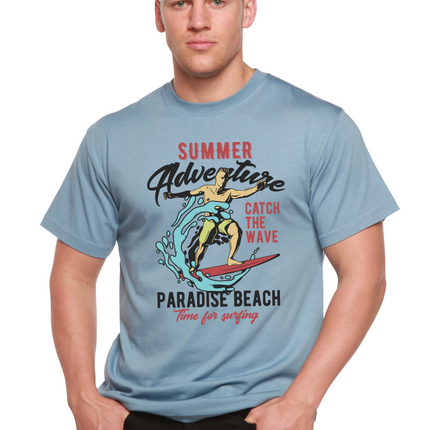 Catch The Wave Men's Bamboo Viscose/Organic Cotton Short Sleeve Graphic T-Shirt