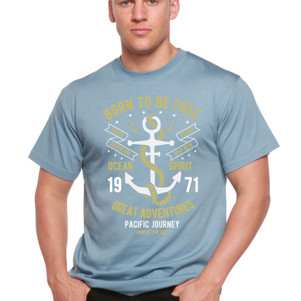 Born To Be Free Men's Bamboo Viscose/Organic Cotton Short Sleeve Graphic T-Shirt