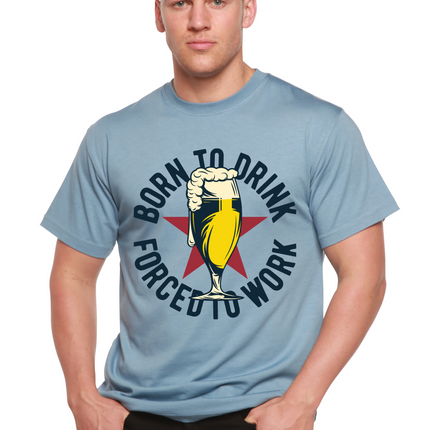 Born to Drink Men's Bamboo Viscose/Organic Cotton Short Sleeve Graphic T-Shirt