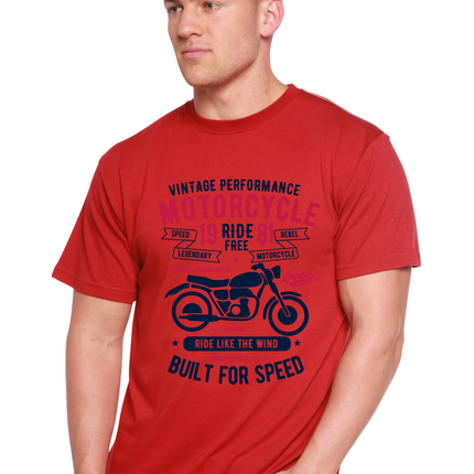 Motorcycle Ride Free Men's Bamboo Viscose/Organic Cotton Short Sleeve Graphic T-Shirt