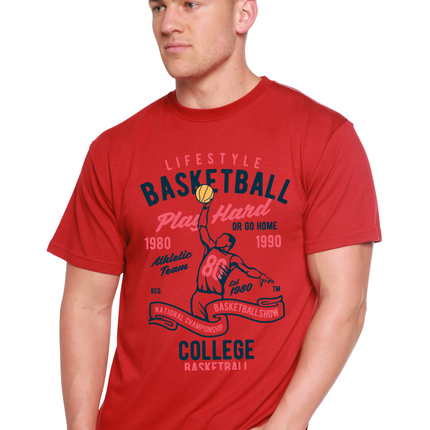 Life Style Basketball Men's Bamboo Viscose/Organic Cotton Short Sleeve Graphic T-Shirt
