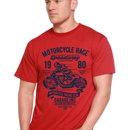 Motorcycles Race Men's Bamboo Viscose/Organic Cotton Short Sleeve Graphic T-Shirt
