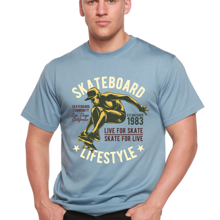 Skateboard Lifestyle Men's Bamboo Viscose/Organic Cotton Short Sleeve Graphic T-Shirt