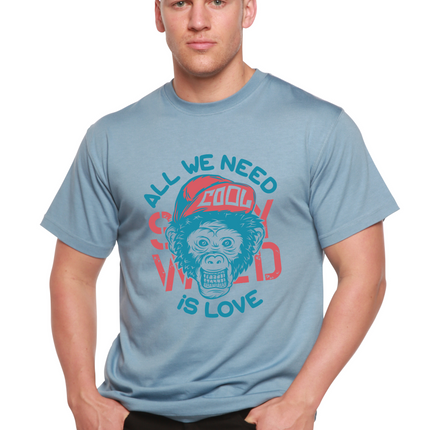 All We Need is Love Men's Bamboo Viscose/Organic Cotton Short Sleeve Graphic T-Shirt