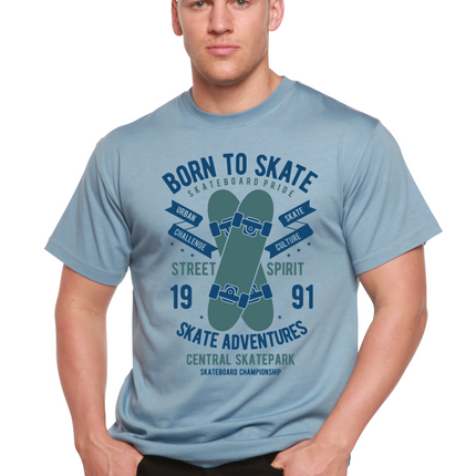 Born To Skate Men's Bamboo Viscose/Organic Cotton Short Sleeve Graphic T-Shirt