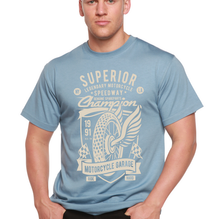Superior Motorcycle Spun Bamboo® Men's Bamboo Viscose/Organic Cotton Short Sleeve Graphic T-Shirt