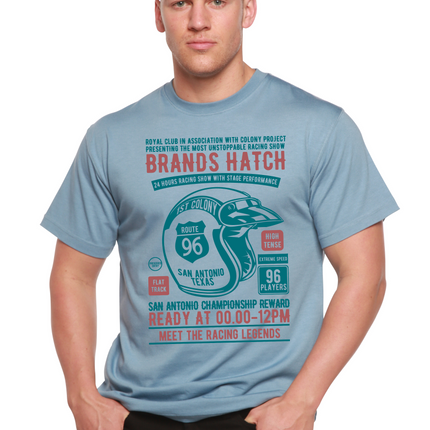 Brands Hatch Men's Bamboo Viscose/Organic Cotton Short Sleeve Graphic T-Shirt