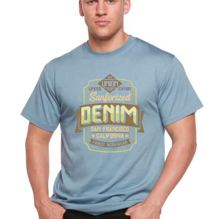 Sanforized Denim Men's Bamboo Viscose/Organic Cotton Short Sleeve Graphic T-Shirt