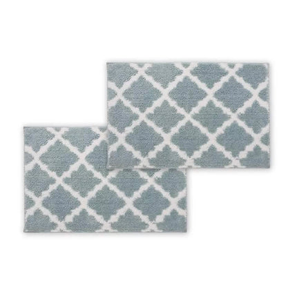 Bibb Home 1-2 Pack Trellis Micro Shag Bath Rugs 17" X 24"