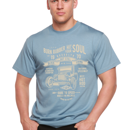 Burn Rubber Men's Bamboo Viscose/Organic Cotton Short Sleeve Graphic T-Shirt