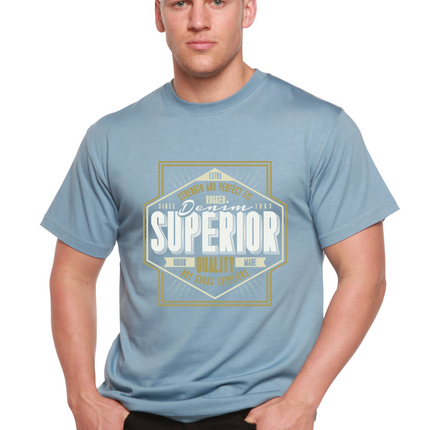 Superior Quality Men's Bamboo Viscose/Organic Cotton Short Sleeve Graphic T-Shirt
