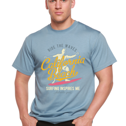 California Beach Men's Bamboo Viscose/Organic Cotton Short Sleeve Graphic T-Shirt