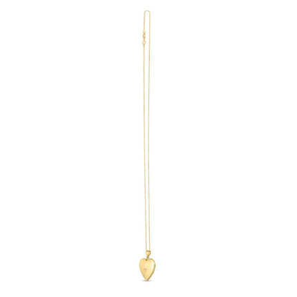 14k Yellow Gold Diamond Heart Locket Necklace