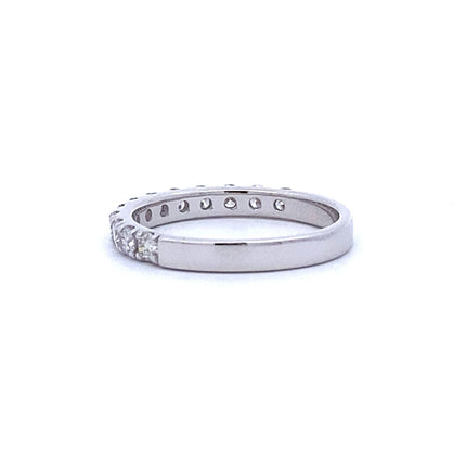 Natural .75ct Diamond Wedding Band Ring 14KT White Gold
