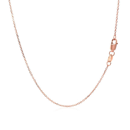 18k Rose Gold Diamond Cut Cable Link Chain (0.75 mm)
