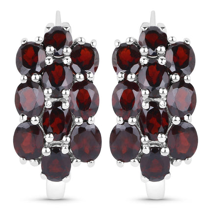 10.40 Carat Genuine Garnet .925 Sterling Silver 3 Piece Jewelry Set (Ring, Earrings, and Pendant w/ Chain)