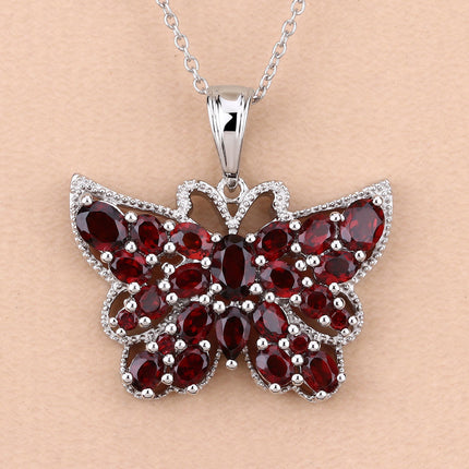 4.90 Carat Genuine Garnet .925 Sterling Silver Pendant