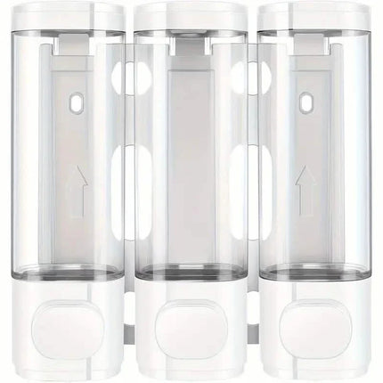 3-Chamber Shower Dispenser - Wall Mounted, No Leakage, No Drill