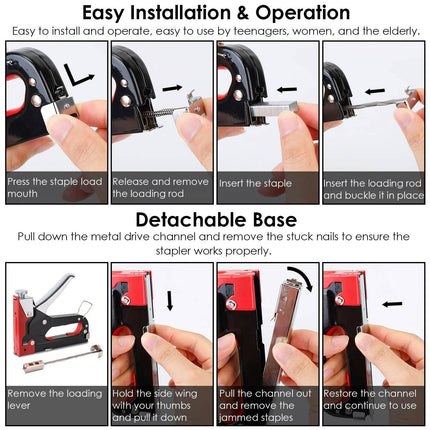 3-in-1 Heavy Duty Manual Nail Stapler Kit
