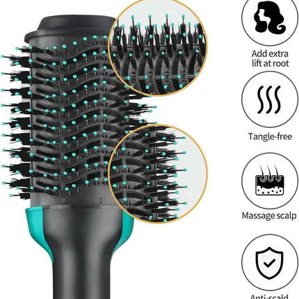 3-in-1 Ionic Straightening Hot Air Brush with Anti-Scald Feature