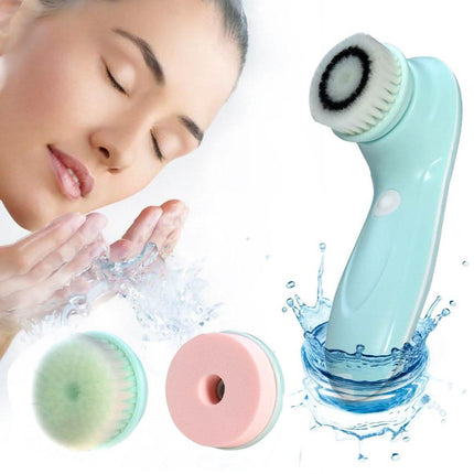 3-in-1 USB Rechargeable Facial Cleansing Brush Set Soft Scrubber Face Exfoliating