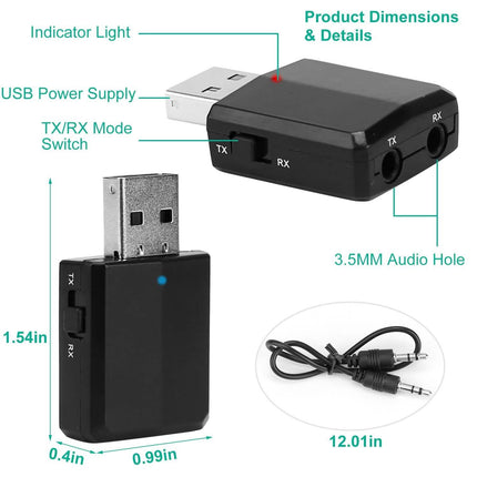 3-in-1 Wireless V5.0 USB Audio Transmitter Receiver