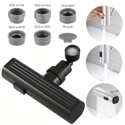 3-Mode Leakproof Sink Faucet Adapter - Durable Copper Construction for Kitchen and Bathroom