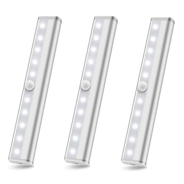 3-Pack: 10-LED Motion Sensor Stick on Light Bars