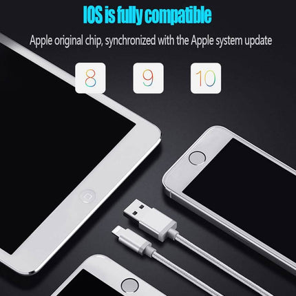 3-Pack: 10FT Heavy Duty Braided iPhone Lightning USB Cable
