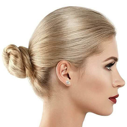 3-Pack: 18k White Gold Plated Pearl Studs