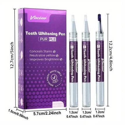 3-Pack: 3ml/0.1fl oz Mint Flavor Purple Teeth Whitening Gel Pen