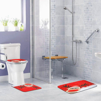 3-Pack: Christmas Bathroom Rugs Set