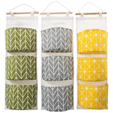 3-Pack: Cotton Hanging Storage Bag