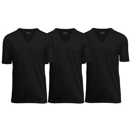 3-Pack: Galaxy By Harvic Men's Egyptian Cotton V-Neck Undershirt