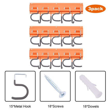 Garden Tool Organizer Wall Mounted Hanger Hooks Home Garage Set