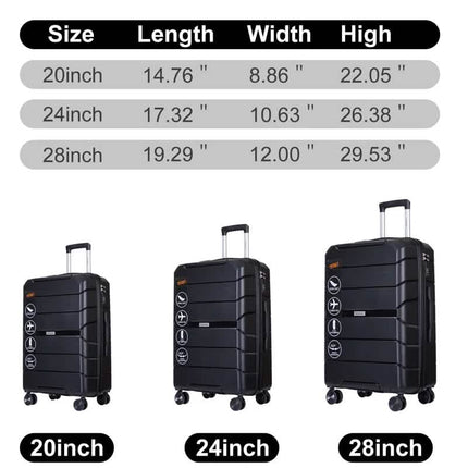 3-Pack: Lightweight Suitcases with TSA Lock