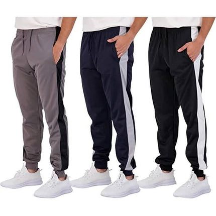 3-Pack: Men's Fleece Active Tricot Joggers with Pockets