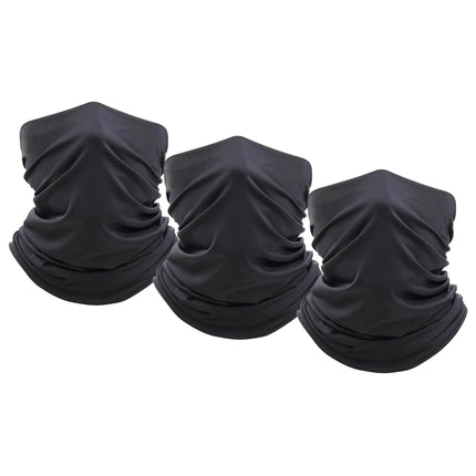 3-Pack: Moisture Wicking Breathable Stretch Gaiter Neck Face Mask