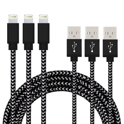 3-Pack: Nylon Braided Cables