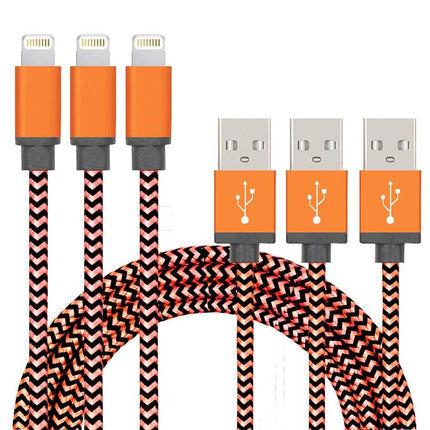 3-Pack: Nylon Braided Cables