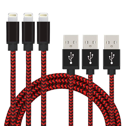 3-Pack: Nylon Braided Cables