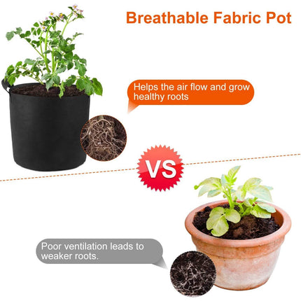 3-Pack: Planter Bags Breathable Planting Fabric Pots with Harvest Window